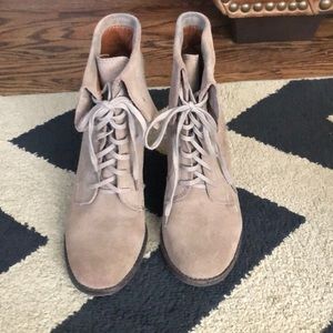 Lucky Brand Suede lace up Wedges